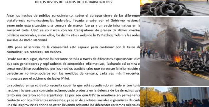 NO A LA CENSURA. SI A LA VISIBILIZACION DE LOS JUSTOS RECLAMOS DE LOS TRABAJADORES